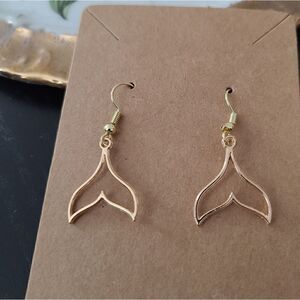 New Handcrafted Mermaid Tail Dangle Earrings on 14K Gold Plated Hooks